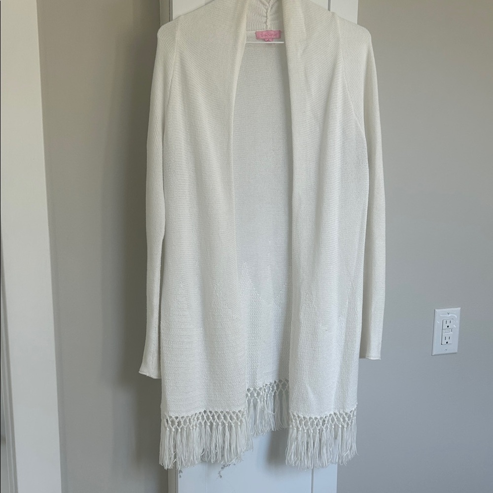 Lilly Pulitzer white  Fringe Cardigan